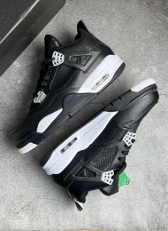 Кроссовки Nike Air Jordan 4 (IV) Black Is Oreo живое фото 1