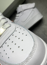Кроссовки Nike Air Force 1 Mid Pure White Leather живое фото 3