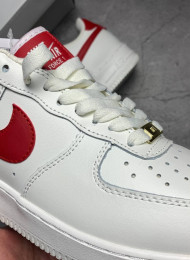 Кроссовки Nike Air Force 1 Low White Red живое фото 3
