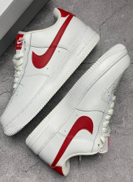 Кроссовки Nike Air Force 1 Low White Red живое фото 1
