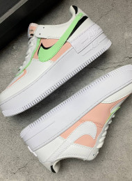 Кроссовки Nike Air Force 1 Low Shadow White Peach Green живое фото 1