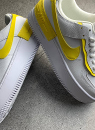 Кроссовки Nike Air Force 1 Low Shadow White Yellow живое фото 4