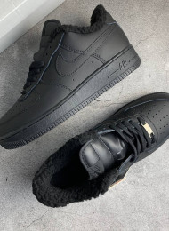 Кроссовки Nike Air Force 1 Low Winter Black Leather живое фото 2