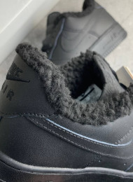 Кроссовки Nike Air Force 1 Low Winter Black Leather живое фото 4