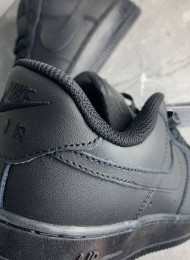 Кроссовки Nike Air Force 1 Low Total Black Leather живое фото 4
