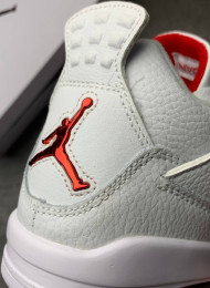 Кроссовки Nike Air Jordan 4 (IV) White Metallic Red живое фото 4