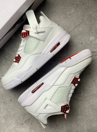 Кроссовки Nike Air Jordan 4 (IV) White Metallic Red живое фото 1