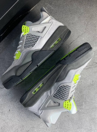 Кроссовки Nike Air Jordan 4 (IV) Retro Grey Neon живое фото 1