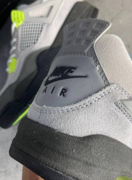 Кроссовки Nike Air Jordan 4 (IV) Retro Grey Neon живое фото 4
