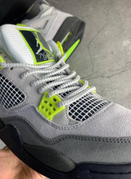 Кроссовки Nike Air Jordan 4 (IV) Retro Grey Neon живое фото 3