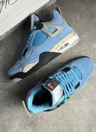 Кроссовки Nike Air Jordan 4 (IV) Retro University Blue живое фото 2