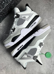 Кроссовки Nike Air Jordan 4 (IV) White Military Black живое фото 1