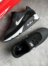 Кроссовки Nike Air Max 90 Dark Grey Black White живое фото 2