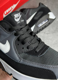 Кроссовки Nike Air Max 90 Dark Grey Black White живое фото 3