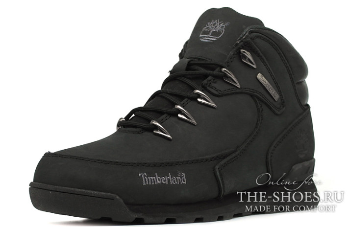 Ботинки Timberland Euro Rock Mid Hiker Black Full  черные, фото 1