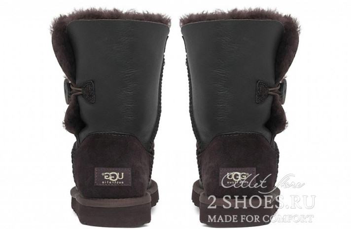 Ugg Australia Bailey Button Short Metallic Chocolate коричневые, кожаные, фото 4 Ugg Australia Bailey Button Short Metallic Chocolate коричневые, кожаные, фото 4