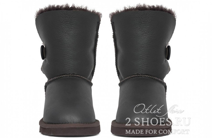 Ugg Australia Bailey Button Short Metallic Chocolate коричневые, кожаные, фото 2 Ugg Australia Bailey Button Short Metallic Chocolate коричневые, кожаные, фото 2
