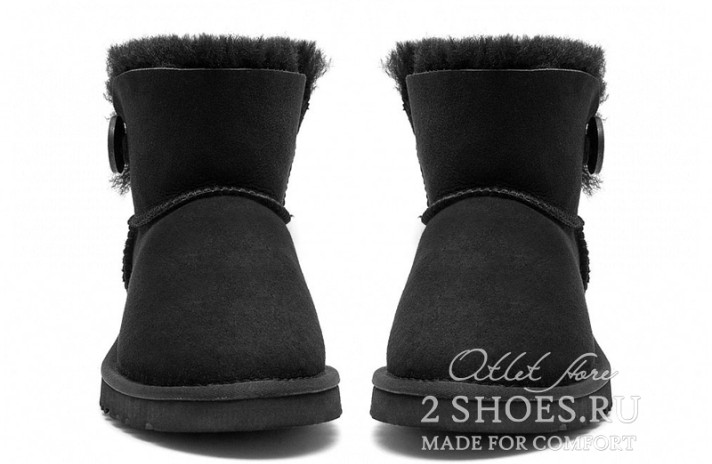 Ugg Australia Mini Bailey Button Black черные, фото 2 Ugg Australia Mini Bailey Button Black черные, фото 2