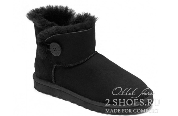 Ugg Australia Mini Bailey Button Black черные, фото 1 Ugg Australia Mini Bailey Button Black черные, фото 1
